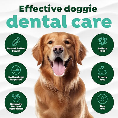 TropiClean Fresh Breath Dog Toothpaste for Teeth Cleaning, Breath Freshener, Easy Plaque & Tartar Remover Gel, No Toothbrush Needed, Peanut Butter, 4oz.