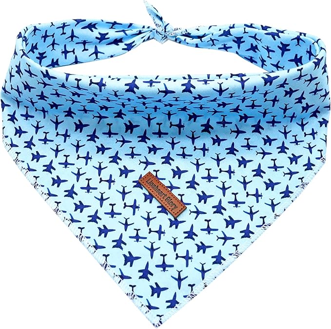 Lionheart Glory Soft Dog Scarf, Blue Square Adjustable Bandana for Small to Large Dogs, 1 Pack