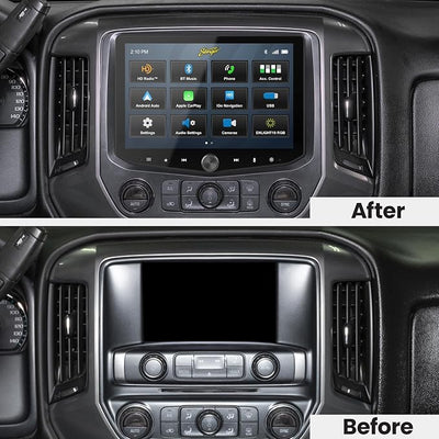 Stinger HEIGH10+ Silverado/Sierra (2014-18) 10.1” HD Touchscreen Car Stereo, Wireless Apple CarPlay/Android Auto Radio, Bluetooth Receiver Head Unit, GPS, Vehicle Info Gauges, Audio EQ, Camera Inputs
