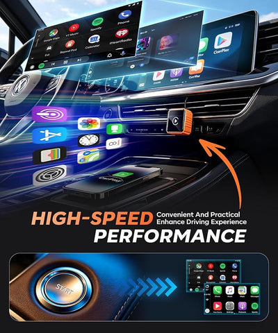 Beyn Wireless CarPlay Adapter for iPhone & Android - Convert Wired to Wireless CarPlay & Android Auto - Dual-Band Zero Latency for iOS 10+ & Android 11+, Fits 2016+ Wired Cars