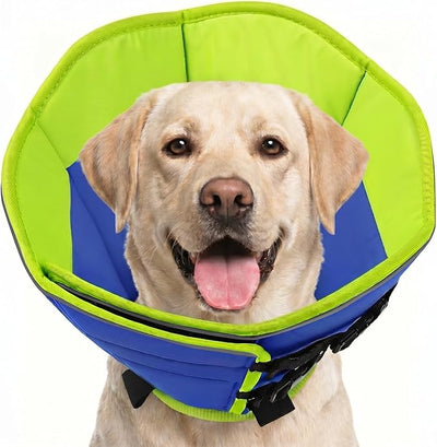 Dog Cone, Soft Cone for Dogs to Stop Licking, Dog E-Collar Alternative After Surgery for Medium Large Dogs, Pet Cones Collar for Wound Healing with Adjustable Buckle, Blue L
