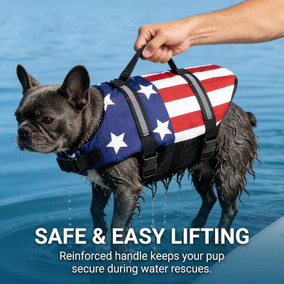Doglay Dog Life Jacket, Dog Life Vest for Swimming Boating, Adjustable Puppy Life Jacket with Reflective Stripes, Superior Buoyancy Pet Swimming Vest for Small Medium and Large Dogs