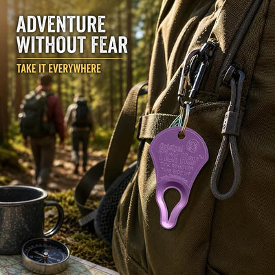 The Original Tick Key - Tick Detaching Device - Portable, Safe and Highly Effective Tick Detaching Tool (Magenta)
