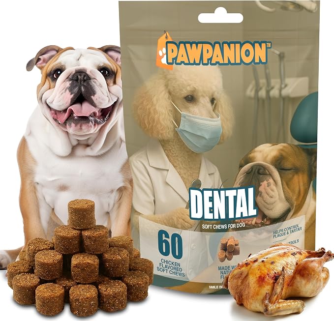 Dental Soft Chews for Dogs Oral Health & Fresh Breath 60 Count