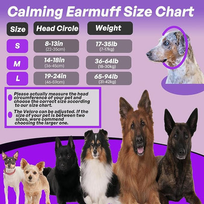 Dog Calming Hoodie Anxiety Relieve, Dog Ear Muffs Noise Cancelling, Firework, Bathing, Ear Wrap, Quiet Head Cover Sleeves Ear Covers for Bath, Thunderstorms, Grey, Large