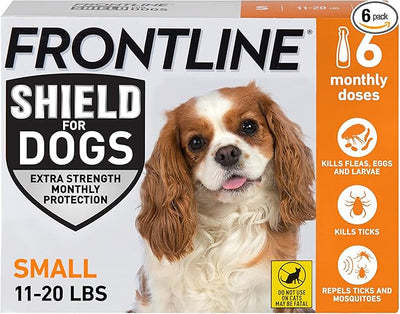 FRONTLINE Shield Flea & Tick Treatment for Small Dogs 11-20 lbs. Count of 6