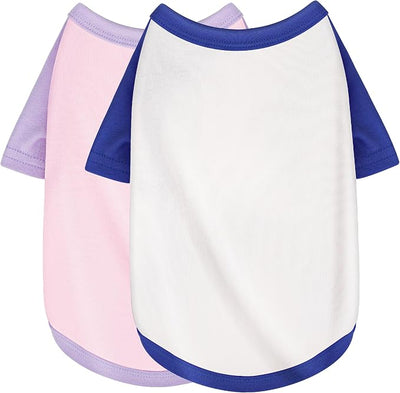 Stylish 2PCS Color Block Dog Shirt: Premium Polyester, Comfortable, Breathable, and Wrinkle-Resistant. Perfect Apparel for Small, Medium, & Large Dogs, a Must-Have for Pet Lovers L