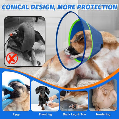 Dog Cone Collar with Soft Liner to Stop Licking, Elizabeth Recovery Collar After Surgery for Large Medium Dogs, Comfortable Pet Head Cone Alternative for Neutering Spay Injury (XS)