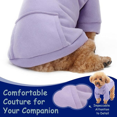 Winter Dog Hoodie with Pockets - Solid Color Polycotton Sweatshirt for Small, Medium, and Large Dogs - Soft, Warm, Cozy Pet Clothing for Cold Weather - Ideal for Outdoor Walks.Pink-4XL