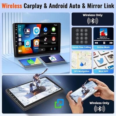 [4+64G] Android 15 Car Radio for Honda CRV 2007-2011, Realdio Car Stereo with Wireless Carplay Android Auto GPS Navigation WiFi 9 Inch Touchscreen WiFi Bluetooth FM/RDS Rear View Camera Microphone