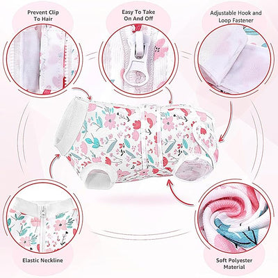 Lukovee Recovery Suit for Dogs, Zipper On Dog Surgery Suit for Female Male Dog, Onesies Bodysuit Prevent Licking Spay Abdominal Wounds Bandages E-Collar Alternative (Pink, L)