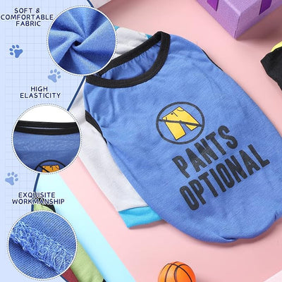 Saintrygo 8 Pieces Dog Shirts Pet Printed Clothes with Funny Letters Summer Pet T Shirts Cool Puppy Breathable Dog Outfit Soft Sweatshirt Cats(Vivid Pattern,Small)