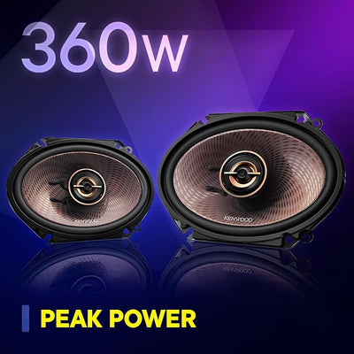 Kenwood KFC-C683 6" x 8" 2-Way Concert Series Car Speakers – 360W Peak Power, Polypropylene Woofer Cone, Balanced Dome Tweeter, Acoustic Sound Harmonizer