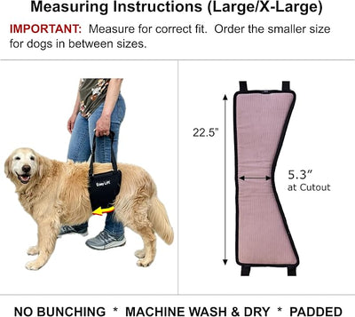Easy Lift Dog Support Sling, Rear Hind Leg Harness for Injured & Senior Dogs, or Surgery Recovery & Rehabilitation, Padded for Comfort, Ergonomic Design, Machine Wash & Dry (Large/Extra Large)