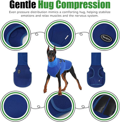 Dog Anxiety Vest with Hood, Soft Thunder Jacket for Fireworks, Vet Visits & Separation Anxiety – No Medication or Training