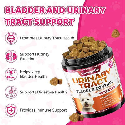 Cranberry Supplement for Dogs, Urinary Tract & Bladder Support for Dog, Cranberry Chews for Dogs with D-Mannose, Kidney+Bladder Support, Digestion & Immune Support-200Chews - Chicken Flavor
