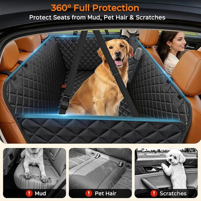 URPOWER Dog Car Seat Cover for Pets 100% Waterproof Seat Cover Hammock 600D Heavy Duty Scratch Proof Nonslip Durable Soft Back Seat Covers for Cars Trucks and SUVs