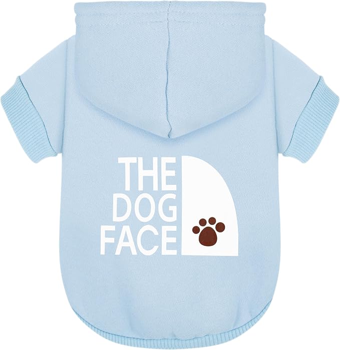 Paiaite Light Blue Chihuahua Dog Hoodie: Keep Your Pup Warm and Stylish with a 'The Dog Face' Printed Sweatshirt Pet Clothes, and Sweater Coat All in One Perfect for Winter and Cool Summer Nights! XS