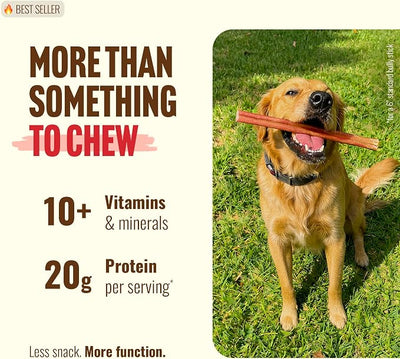 Natural Farm Odor-Free Super Collagen Dog Chews (12-Inch, 12-Pack) The First Ever Real Bull Sticks Alternative: 100% Natural Angus Hide Collagen Treats - More Protein, More Chew Time for All Dogs