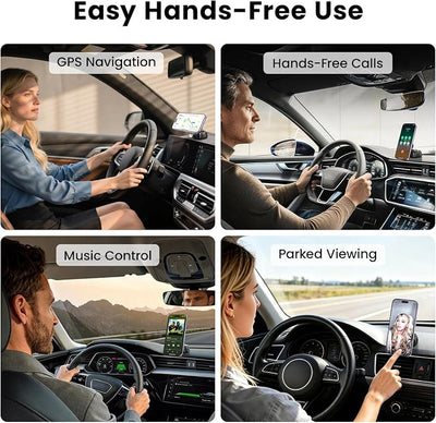 Stable Magnetic Vacuum Suction Cup Phone Holder for Car, Foldable Hands-Free Phone Mount for Dashboard and Windshield, Fit for iPhone & Android Phones, 360° Rotation, Convenient for Calls (Purple)