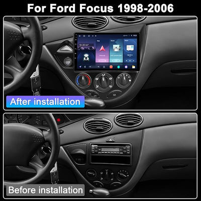 4G+64G Car Radio for Ford Focus 1998-2006: Upgrade Android 15 9" Touch Screen Stereo Head Unit Wireless CarPlay Android Auto, BT 5.4, WiFi 6, GPS, FM, RDS, EQ, SWC, 1080P Backup Camera