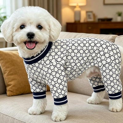 Dog Onesie & Pajamas for Small Medium Dogs, Ultra-Premium Pjs S | Vet-Approved Hypoallergenic 100% Organic Cotton, Soft Breathable & Won't Overheat, Gentler on Skin, Size S Pet: 4-6lbs
