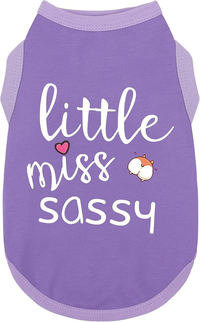 Paiaite Dog Clothes Fashionable Sleeveless Pet Vest: 'Little Miss Sassy' Printed Cotton Dog Shirt, Ideal for Small, Medium, and Large Breeds, Ensuring Comfort and Breathability Purple 3XL