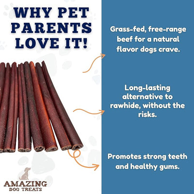 Amazing Dog Treats 12 Inch Collagen Stick - (20 Count)- Collagen Sticks for Dogs - No Hide Dog Bones
