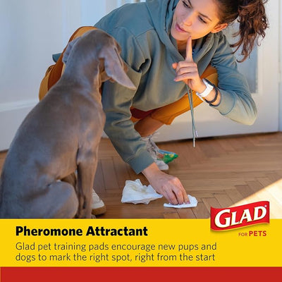 Glad for Pets XL Charcoal Training Pads, Activated Carbon Odor Control with Heavy Duty Leak-Resistant Layers, Quick-Dry Quilted Top Surface, Indoor Potty and Crate Liner, 24 x 24 in, 30 Count