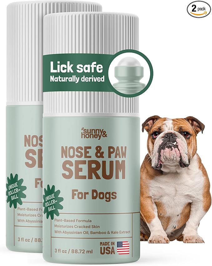 Sunny & Honey Dog Paw Balm - Lick-Safe Paw Wax for Dogs, Moisturizing Dry Pads and Cracked Noses (3oz, 2-pc)