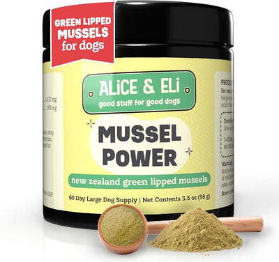 Alice & Eli Mussel Power - Green Lipped Mussels for Dogs - Hip & Joint Support, Omega Fats & Immune Support - Pure and Complete