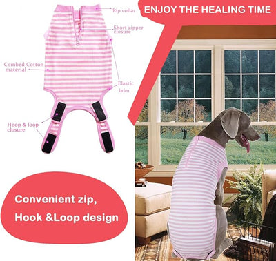 Recovery Suit for Dogs,Dog Cone Alternative Zipper Surgery Suit Female Spay,Soft Dog Surgery Suit for Anti Licking,Breathable Surgical Suit for Dogs Female Spay