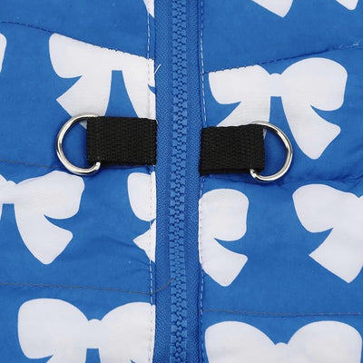 SMALLLEE_LUCKY_STORE Pet Water Resistant Winter Jacket Vest with D-Ring for Small Dog Cat Zip-up Padded Puppy Coat Chihuahua Yorkie Kitten Warm Clothes, Dark Blue, L