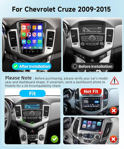 5G WiFi 8 Core 6G+128G for Chevrolet Cruze J300 2012-2015 Android 15 Car Stereo with Wireless Carplay Android Auto, 9.7" Touchscreen Bluetooth 5.0 Car Radio Support GPS 32 Band EQ DSP SWC Rear Camera