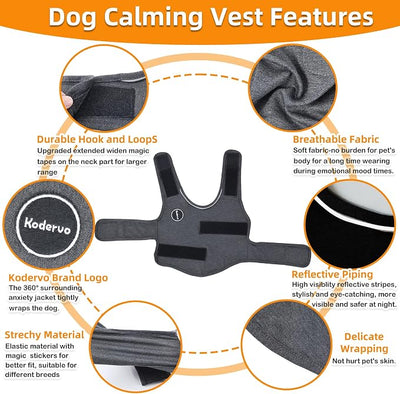 Dog Anxiety Jacket, Skin-Friendly Dog Calming Shirt - Dog Coat for Thunder, Fireworks, Vet Visits and Separation - Keep Pet Calm Without Medicine & Training, Anti Anxiety Vest for Dogs