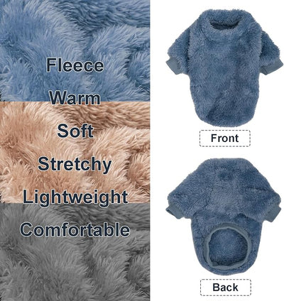 Dog Sweater, 3 Pack Dog Sweaters for Small Dogs, Dog Clothes for Small Dogs Girl Boy, Ultra Soft and Warm Puppy Sweater Dog Coat for Winter Christmas (XS, Blue+Lt Coffee+Dark Grey)