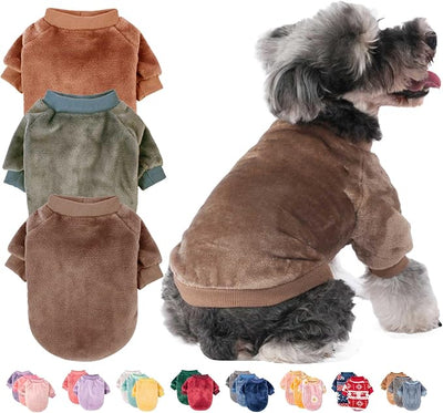FabriCastle Dog Sweaters, 3-Pack Dog Clothes for Small Dogs Male & Cats, Ultra Soft and Warm Pet Coats XXS - XXL, Winter Pet Jackets, Doggy Apparel Costumes, Puppy Outfits (Camel,Khaki,Olive, X-Large)