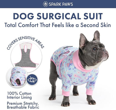 Spark Paws Dog Surgery Recovery Suit – Dog Recovery Suit After Surgery, Anti-Lick Dog Onesie, Abdominal Wound Protector, Soft Cone Alternative for Spay Neuter Male Female Pet Recovery - Butterfly 5XL
