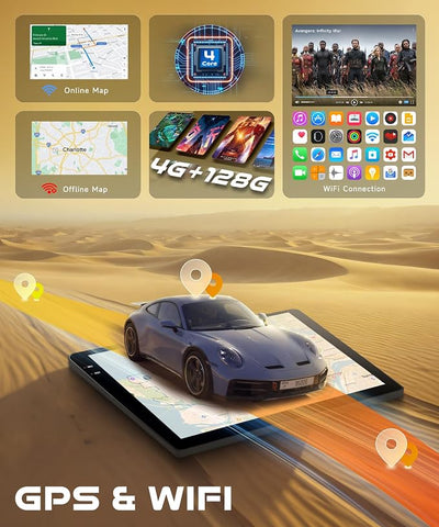 4G+128G Android Car Radio for Honda CRV 2007-2011 with Wireless CarPlay Android Auto, 9 Inch Touchscreen Car Stereo Mirror Link GPS Navigation WiFi Bluetooth FM RDS EQ SWC Backup Camera