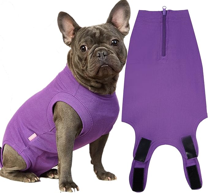 Recovery Suit for Dogs,Dog Cone Alternative Zipper Surgery Suit Female Spay,Soft Dog Surgery Suit for Anti Licking,Breathable Surgical Suit for Dogs Female Spay