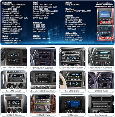 Car Radio for Chevy Silverado 1500/2500/3500 2003 2004 2005 2006, Tahoe 2003-2006, GMC Sierra 1500/2500/3500 2003-2006, Yukon 2004-2006, 7" Touch Screen Stereo, Wireless CarPlay WiFi GPS FM