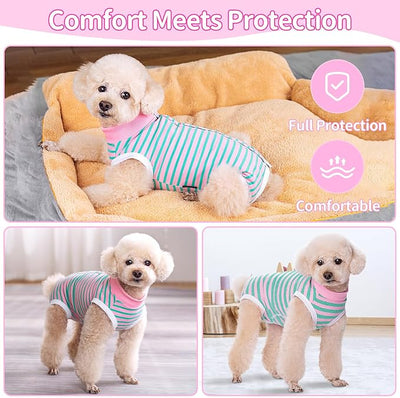 Coppthinktu Recovery Suit for Dogs After Surgery, Dog Onesie Surgery Recovery Suit for Female Spay, Soft Male Surgical Pajamas Bodysuits for Small Medium Puppy to Anti Licking Dog Cone Alternative