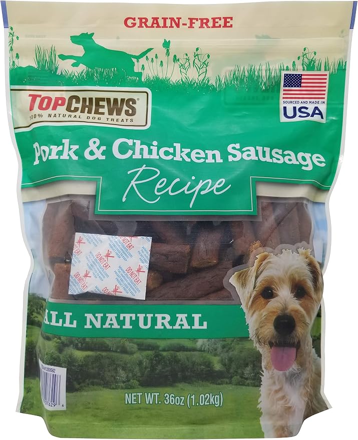 Pork & Chicken Sausage Dog Treats, 100% Natural (36 Oz, 2.25 LBS)