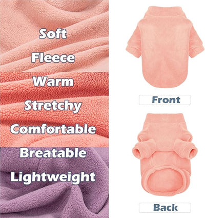 GYALAPERI Dog Sweater, 3 Pack Dog Sweaters for Small Dogs Girl Boy, Ultra Soft Warm Puppy Clothes Dog Coat for Winter (Rose+Lt Pink+Lt Purple, Large)