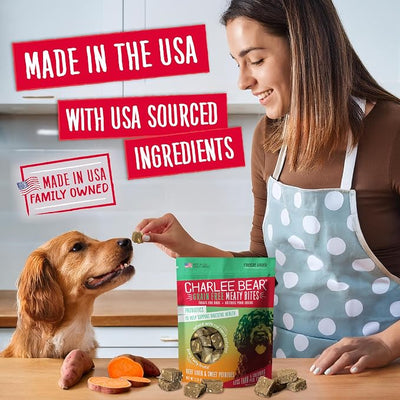 Charlee Bear Grain Free Freeze-Dried Dog Treats, Beef Liver & Sweet Potato, High Protein, Limited Ingredient Training Treats or Meal Topper, 2.25 oz, Made in USA
