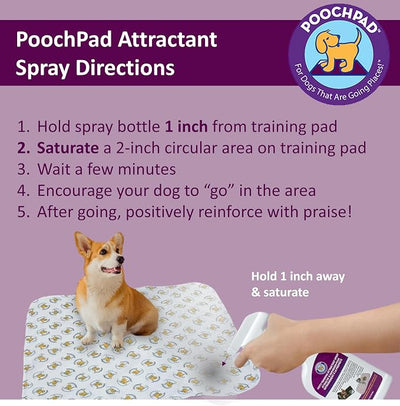 PoochPad Potty Training Attractant Spray for Dogs & Puppies 16 oz, Made in USA, Indoor Potty Pad & Outdoor Use, Dog Training & Behavior Aids Housebreaking Supplies