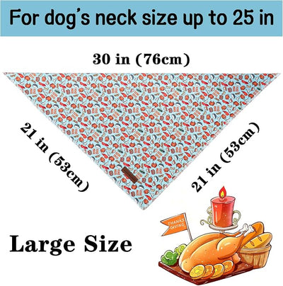 Unique Style Paws Thanksgiving Day Dog Bandana Blue Turkey Cotton Puppy Collars for Small Medium Large Dogs