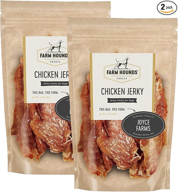 Farm Hounds - Chicken Jerky - Premium Natural Jerky for Dogs - 100% Humanely Raised Chicken - Break-to-Size - Great for Training & Treats - No Added Fillers - Made in USA - 3.5 oz -2 Pack