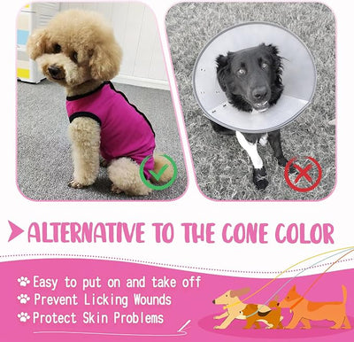 Dog's Recovery Suit Post Surgery Shirt for Puppy, Small Dog Surgical Recovery Suit for Female Male Dogs, Dog Onesie Protect Surgical Wound(Rose red-xs)