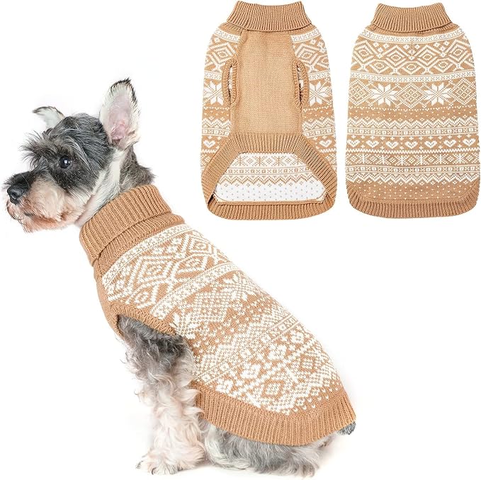 HOMIMP Dog Sweater Argyle - Warm Sweater Winter Clothes Puppy Soft Coat, Ugly Dog Sweater for Small Medium and Large Dogs, Pet Clothing Boy Girl